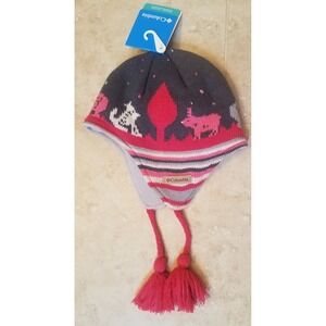 Columbia Youth Girls Beanie Winter Snow Hat Pink Gray Omni-wick One Size NEW